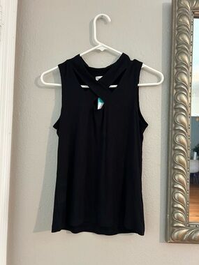 LNA Black Cross-Front Tank Top